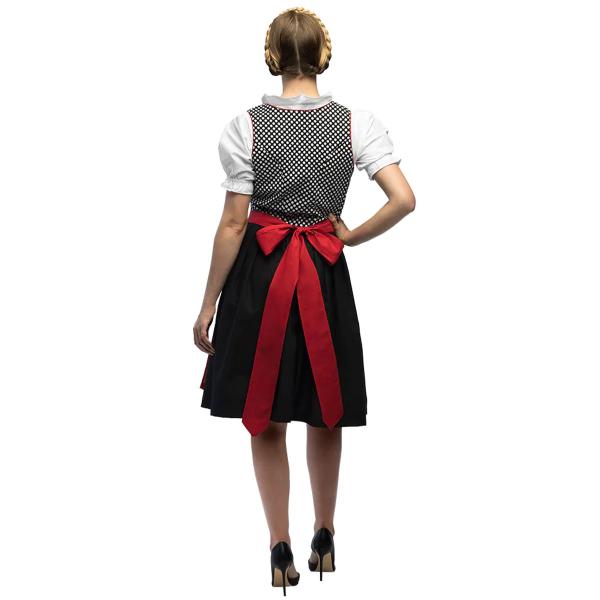 Oktoberfest Tyrolerkjole Hvit/Rød/Svart