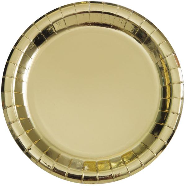 Papptallerkener Gull Metallic