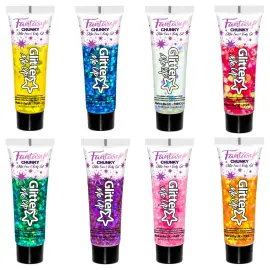 PaintGlow Ansikts- og Kroppsglitter Chunky Gel Fantasy Flamingo Fiesta