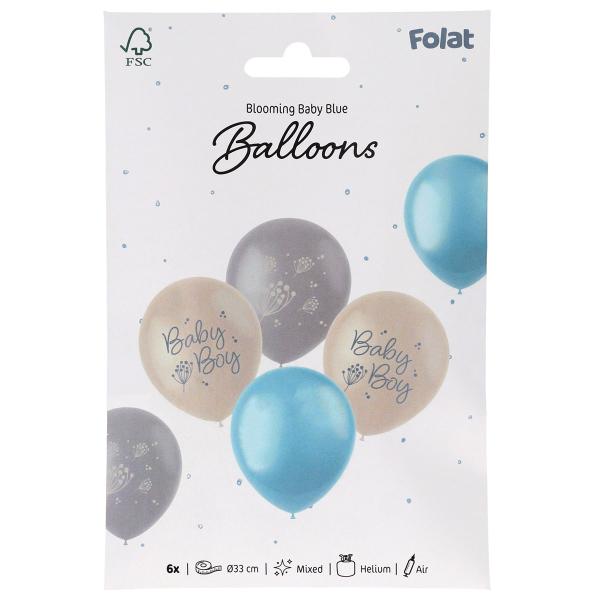 Latexballonger Baby Boy Mix 6-pakning