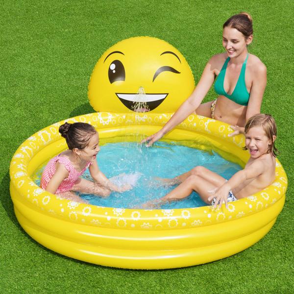 Oppblåsbar Barnebasseng med Sprinkler Smiley