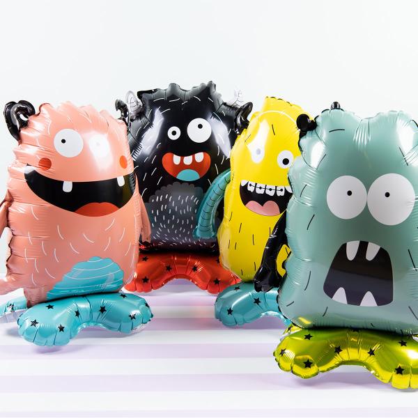 Stående Folieballong Monster 4-pakning