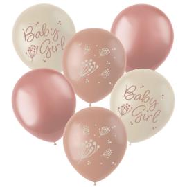 Latexballonger Baby Girl Mix 6-pakning
