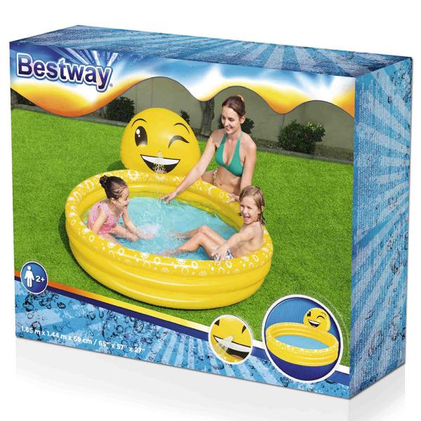 Oppblåsbar Barnebasseng med Sprinkler Smiley