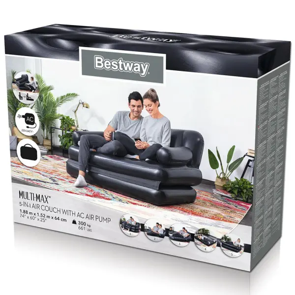 Oppblåsbar Sofa 5-In-1 med Luftpumpe Multi-Max