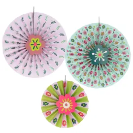 Hengende Papirdekorasjoner Blomster 3-pakning