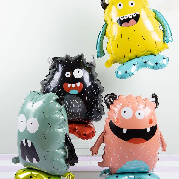 Stående Folieballong Monster 4-pakning