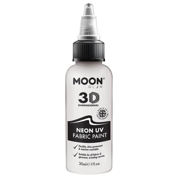 Moon Glow Neon UV Tekstilfarge Hvit 30 ml