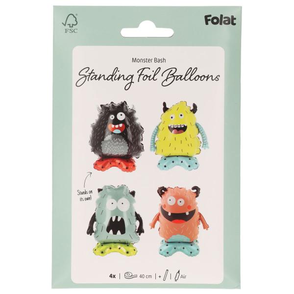 Stående Folieballong Monster 4-pakning