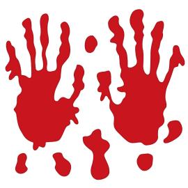 Gelstickers Blodige H&aring;ndavtrykk