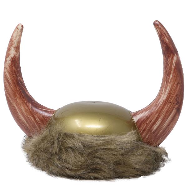 Vikinghjelm med Horn og Pelskant