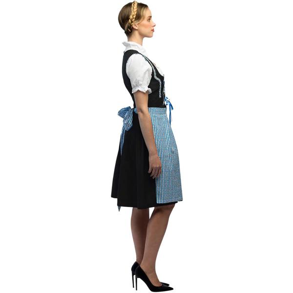 Oktoberfest Tyrolerkjole Blå/Svart/Hvit