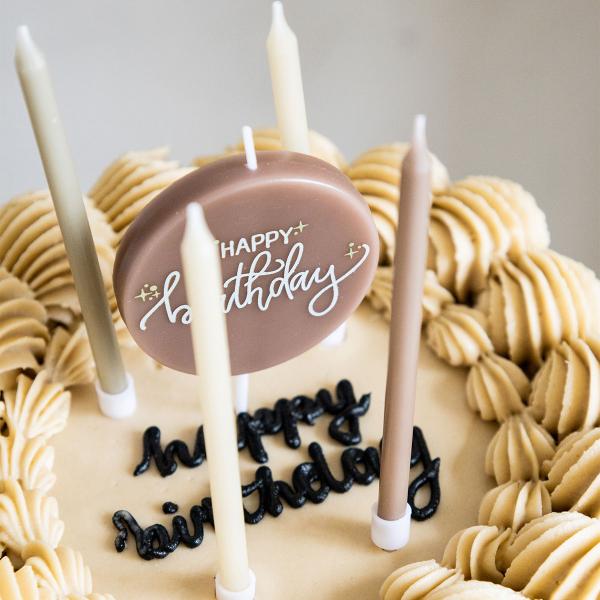 Kakelys Happy Birthday Kremrosa/Grønn/Kremgul 11-pakning