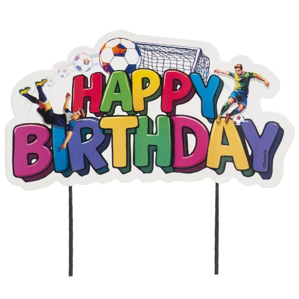 Happy Birthday Cake Topper Fotball 16,5 cm