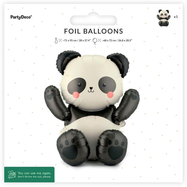 Folieballong Sittende Panda 68 x 72 cm