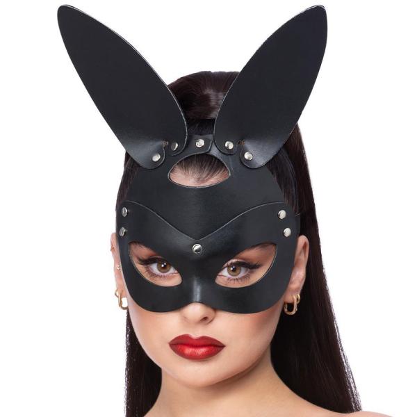 Kanin Maske Svart Kunstlær