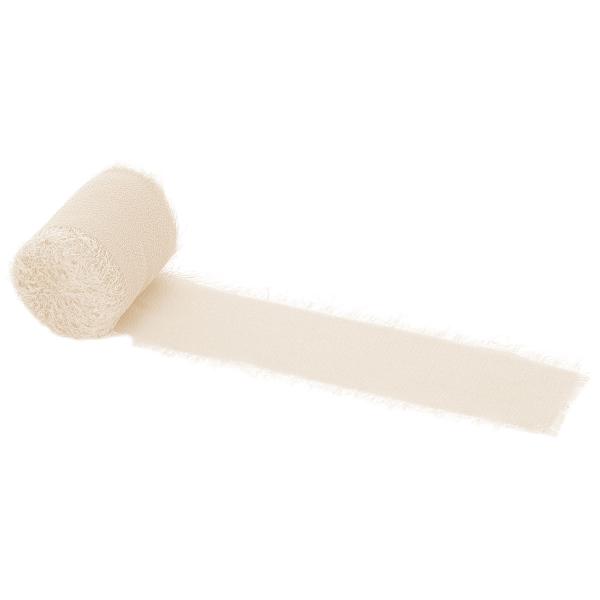 Chiffonbånd Lysebeige 40 mm 3-pakning