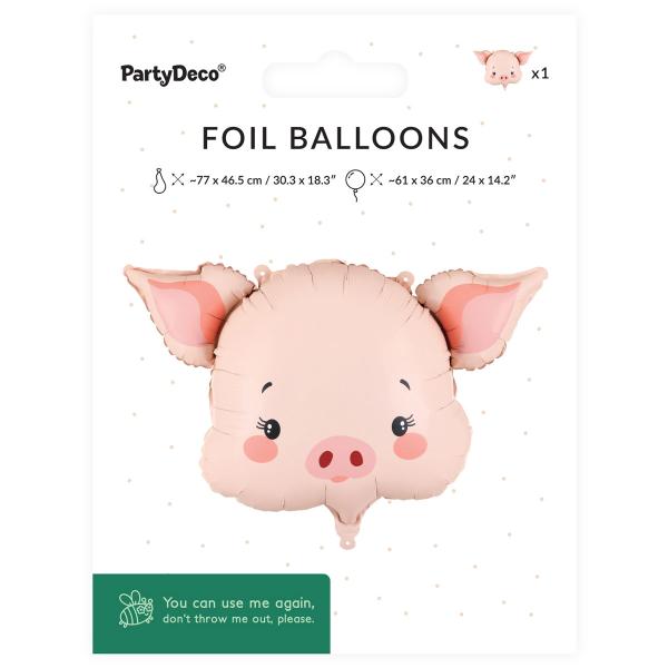 Folieballong Søt Gris 61 x 36 cm