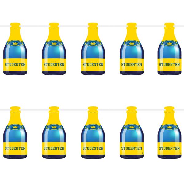 Svensk Studentfeiring Girlander Champagneflasker