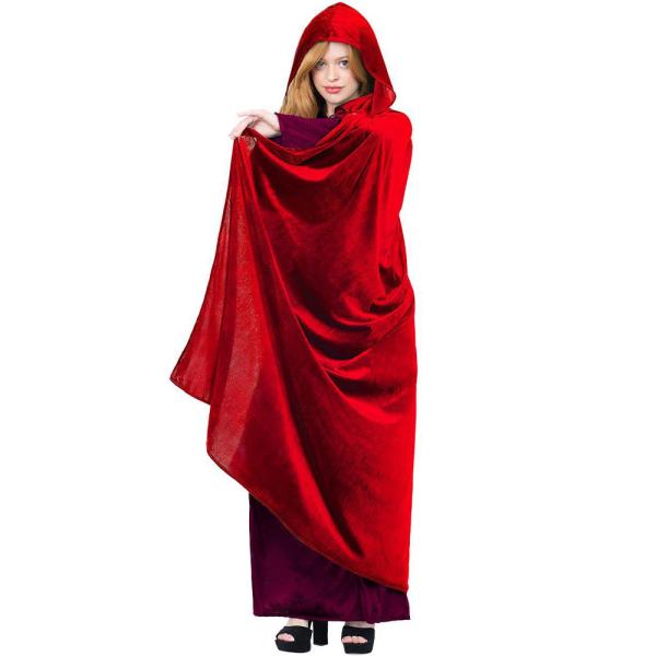 Cape med Hette Rød Deluxe