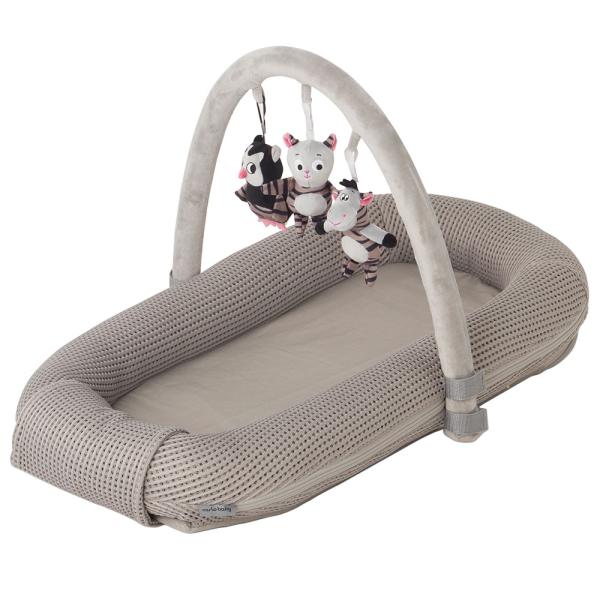 Babynest med Lekbue Grå