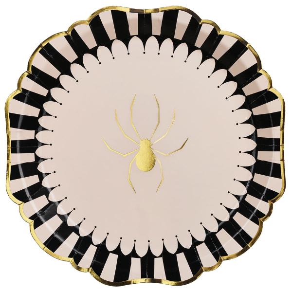 Papptallerkener Gyldne Edderkopper 6-pakning