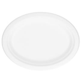 Bagasse Ovale Tallerkener Hvit 26 cm 50-pakning