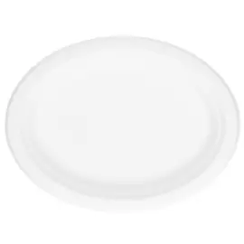 Bagasse Ovale Tallerkener Hvit 26 cm 50-pakning