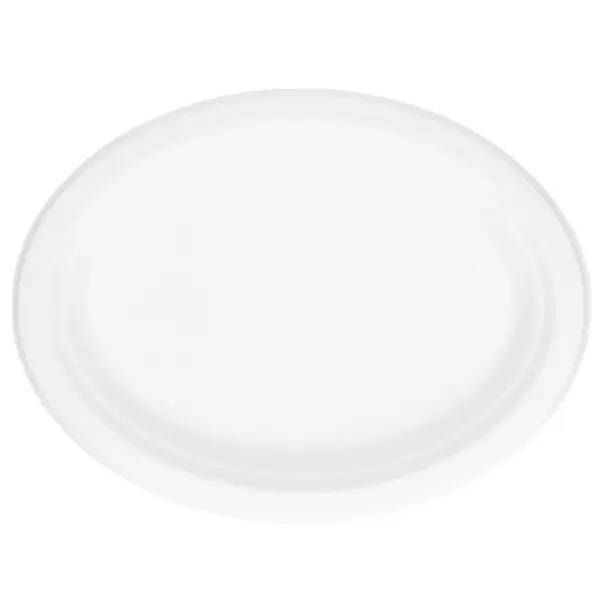 Bagasse Ovale Tallerkener Hvit 26 cm 50-pakning
