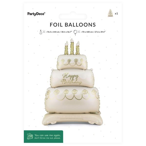 Folieballong Kake Happy Birthday 70 x 100 cm