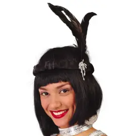 Charleston Hårbånd med Fjær Svart