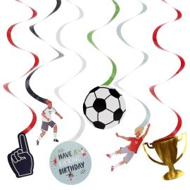 Hengende Swirls Fotballbursdag 6-pakning