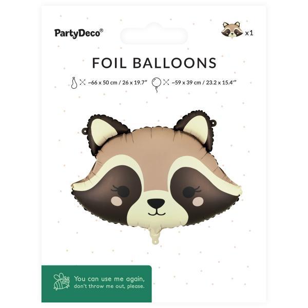 Folieballong Vaskebjørn 59 x 39 cm