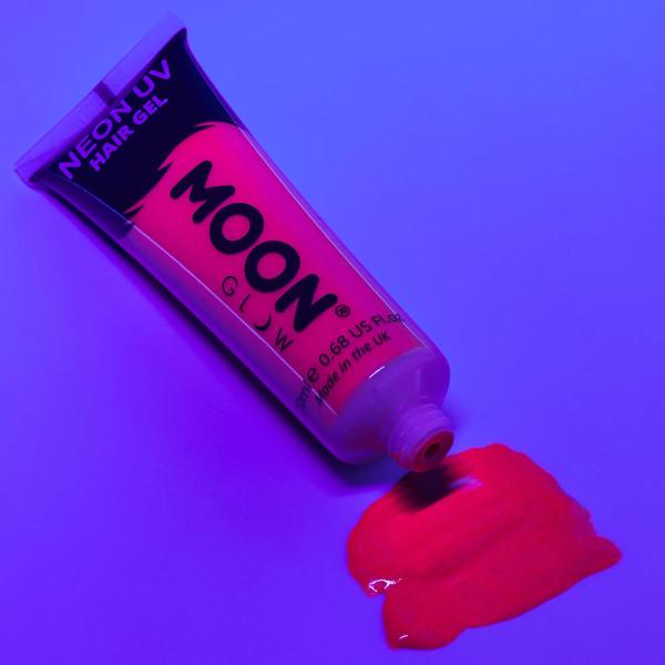 Moon Glow Neon UV Hårgelé Intensiv Rød