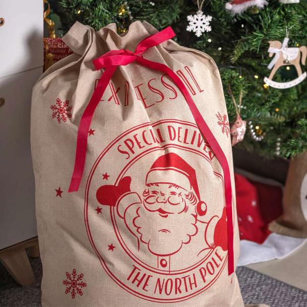 Julenisse Julegavesekk Jute