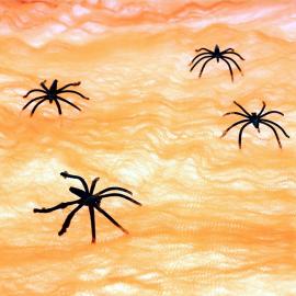 Oransje Spindelvev med Edderkopper