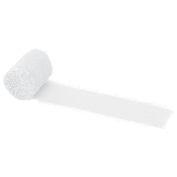 Chiffonbånd Hvit 40 mm 3-pakning