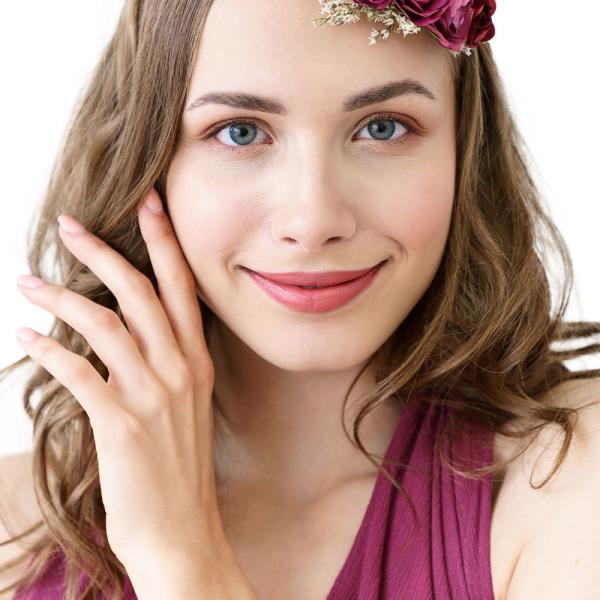 Blomsterarmbånd Mørkerødt