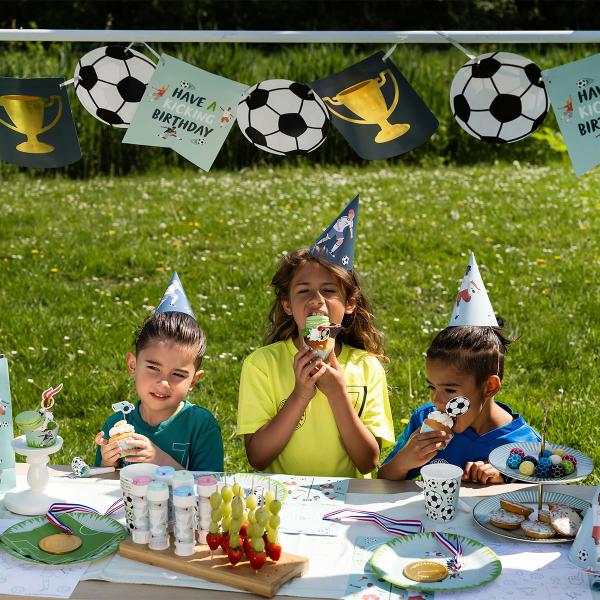 Hengende Swirls Fotballbursdag 6-pakning