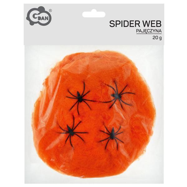 Oransje Spindelvev med Edderkopper