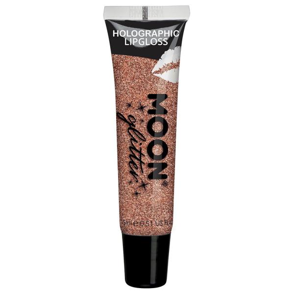 Moon Glitter Holografisk Glitter Lipgloss Rosegull