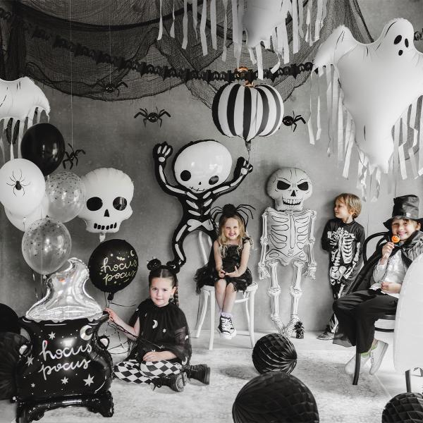 Folieballong Stripete Gresskar Svart og Hvit