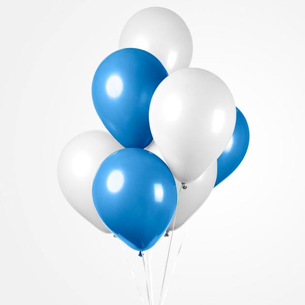 Ballongmix Blå/Hvit 10-pakning