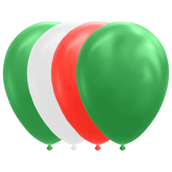 Ballongmix Grønn/Hvit/Rød 10-pakning