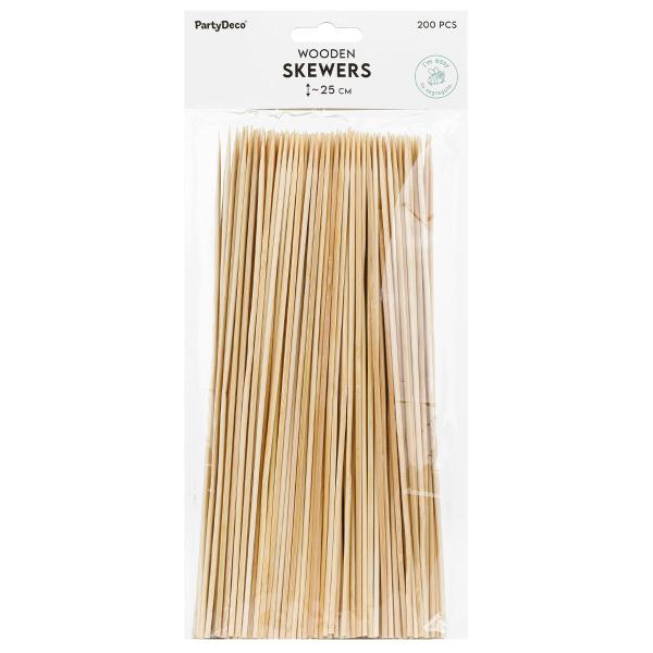 Grillspyd i Tre 25 cm 200-pakning