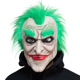 Latexmaske Skrekklovn med Gr&oslash;nt H&aring;r