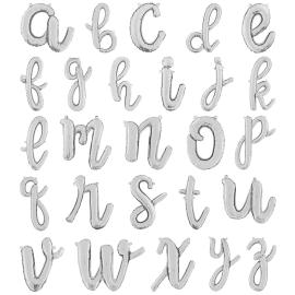 Bokstavballonger Script Sølv K