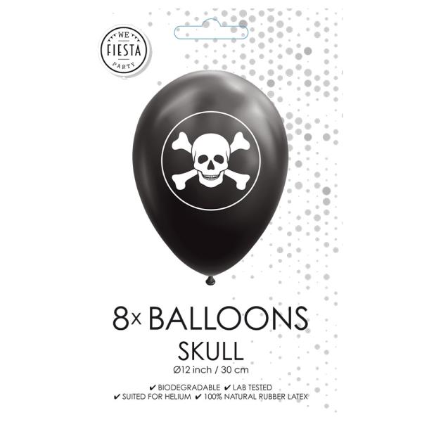 Dødningehode Ballonger 8-pakning