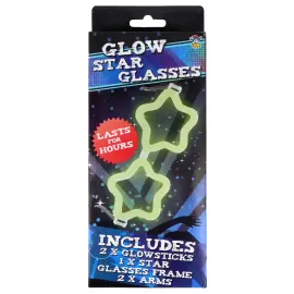 Glowstickbriller Stjerner 17 x 7,3 cm