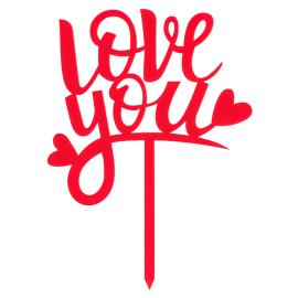 Love You Kakepynt